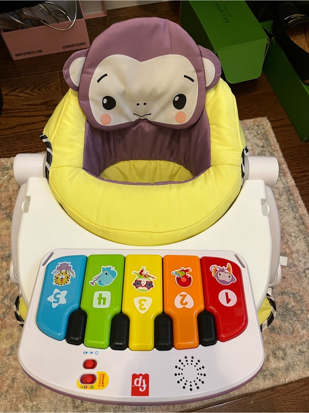 Fisher-Price Kick & Play Deluxe Sit-Me-Up Seat, Purple Monkey